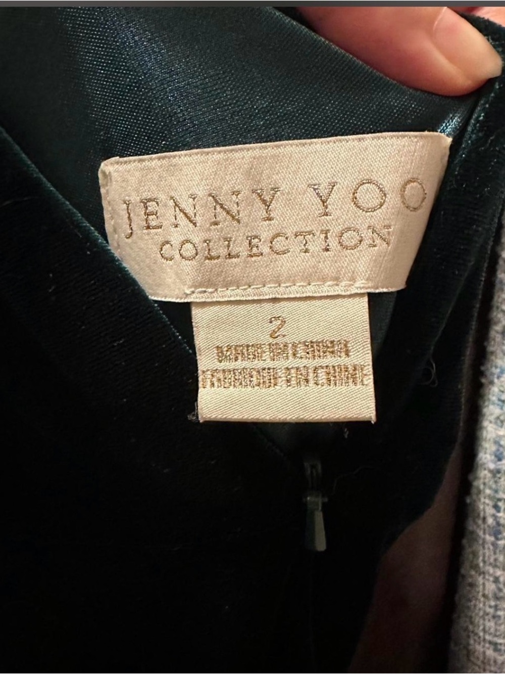 Jenny Yoo Emerald Green Strapless Velvet Gown - Picture 4 of 5